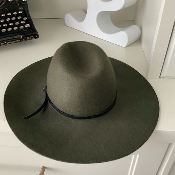 OLD NAVY Wool Felt Forest Green Fedora Hat Size 22 inch Small Adult Women’s - Picture 11 of 14